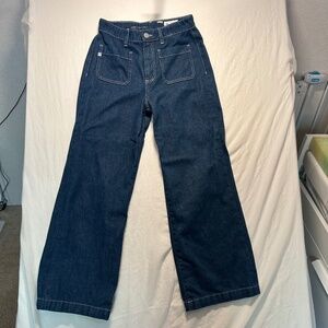 adriano goldshmied kassie high rise wide leg jeans women's size 24 front pockets